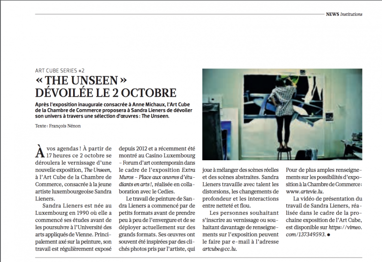 "the unseen" dévoilée le 2 octobre | merkur magazine | sept/oct '15 | LUX